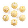 Flower Opaque Resin Beads RESI-T054-001-2