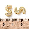 Rack Plating Brass Micro Pave Cubic Zirconia Slide Charms KK-C084-34G-S-3