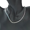 Bling Glass Round Beaded Necklace for Women NJEW-PH01490-02-5