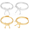 4Pcs 2 Colors Adjustable Brass Ring Components KK-BBC0012-94-1