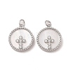 Brass Pendants Pave Shell X-KK-L208-76P-1