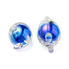 UV Plating Rainbow Iridescent Acrylic Beads OACR-F004-07C-2