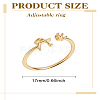 1Pc Letter Brass Rhinestone Open Cuff Rings for Women AJEW-LP0004-47A-G-2