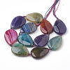 Dyed Natural Crackle Agate Beads Strands G-T105-01-2