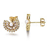 Brass Micro Pave Cubic Zirconia Stud Earrings EJEW-T014-58G-NF-3