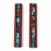 Transparent Resin & Wood Pendants RESI-N039-07-2