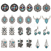 CHGCRAFT 24Pcs 12 Style Synthetic Turquoise Pendants FIND-CA0008-21-1