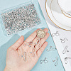 100Pcs 5 Style Tibetan Style Alloy Pendants & Pendant Rhinestone Settings TIBEP-GO0001-04-3
