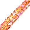 AB Color Plated Transparent Glass Beads Strands EGLA-P051-06A-A04-1