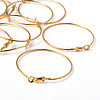 Golden Brass Hoop Earrings X-EC108-4NFG-3