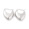 304 Stainless Steel Chunky Heart Hoop Earrings for Women EJEW-F280-11P-1