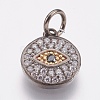 Brass Micro Pave Cubic Zirconia Charms ZIRC-F083-016B-RS-1