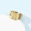 304 Stainless Steel Open Cuff Rings for Women RJEW-K309-09G-3