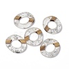 Transparent Resin & Walnut Wood Pendants RESI-M027-01K-4