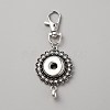 Alloy Rhinestone Snap Button Keychain Making FIND-WH0417-95B-1