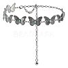 Alloy Pave Synthetic Turquoise Butterfly Link Waist Body Chains WG9C27F-01-3