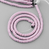 Flat Round Handmade Polymer Clay Bead Spacers X-CLAY-R067-4.0mm-26-2