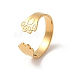 304 Stainless Steel Open Cuff Rings for Women RJEW-G291-04G-1