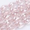 Electroplate Glass Beads Strands EGLA-D015-15x10mm-23-3