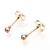 304 Stainless Steel Ball Stud Earrings EJEW-C501-10A-4