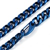 Ion Plating(IP) 304 Stainless Steel Cuban Link Chain Necklaces for Men NJEW-B116-07BL-1