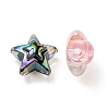 UV Plating Rainbow Iridescent Transparent Acrylic Beads OACR-C007-06-2