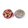 Flat Round with Bear Glass Beads GLAA-T025-64M-2