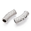 Brass Micro Pave Cubic Zirconia Tube Beads ZIRC-T004-60P-2