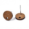 Walnut Wood Stud Earring Findings MAK-N033-008A-1