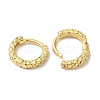 Textured Ring Brass Huggie Hoop Earrings for Women EJEW-C097-06C-G-2