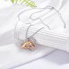 Hand in Hand Love Heart Pendant Necklace Cute Hollow Heart Dangle Necklace Charms Jewelry Gifts for Mom Women Mother's Day Christmas Birthday Anniversary JN1100A-4