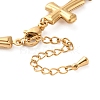 Stainless Steel Cross Link Chain Bracelets for Women BJEW-Z076-01G-3