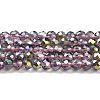 Transparent Electroplate Glass Beads Strands GLAA-H021-01B-HP02-2