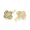 Brass Micro Pave Cubic Zirconia Pendants X-KK-N257-71G-2