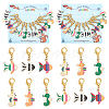 Alloy Enamel Sea Horse & Butterfly Pendant Locking Stitch Markers HJEW-AB00008-1