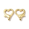 Heart Shape Brass Lobster Claw Clasps KK-J301-25G-1