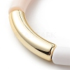 Acrylic Curved Tube Beaded Stretch Bracelet for Women BJEW-JB08438-03-4