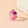 Alloy Resin Finger Rings for Women WGABD8F-02-1