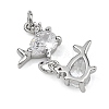 SHEGRACE Brass Micro Pave Clear Cubic Zirconia Charms XGRQ2O743-420P-2