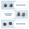 SUPERFINDINGS 24Pcs Alloy Star Lapel Pin Brooches JEWB-FH0001-37AB-6