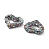 Heart Shape Polymer Clay Rhinestone Beads CLAY-NH0001-09A-01-3