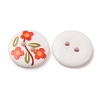 2-Hole Printed Opaque Resin Buttons RE-CBADF5A-15-2
