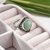 Natural Green Aventurine Adjustable Rings G-P560-03AS-03-3