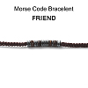 Friend Morse Code Stretch Bracelets Set BJEW-JB07352-03-9
