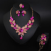 Leaf Alloy Glass Jewelry Sets for Women FS-WG27195-05-1