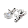 UV Plating Alloy Glass Pendants FIND-K032-39P-2