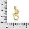 Brass Micro Pave Clear Cubic Zirconia Pendants KK-C265-01B-G-3