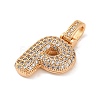 Brass Micro Pave Cubic Zirconia Pendants KK-C076-29P-G01-2