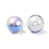 UV Plating Rainbow Iridescent Acrylic Beads OACR-F004-09G-3