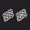 Tibetan Style Alloy Rhombus Filigree Joiners Links TIBE-5377-AS-LF-2
